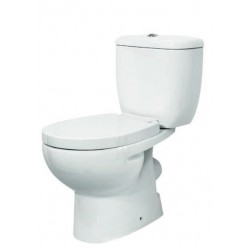 Λεκάνη Δαπέδου Πορσελάνης Hanne Gryn 65εκ. Πισωστόμια Χαμηλής Πίεσης με Καζανάκι και Κάλυμμα Λευκή